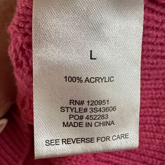 Hippie Rose Cropped Cardigan Cable Knit Sweater. Size Large - Picture 5 of 5